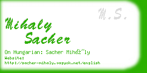 mihaly sacher business card